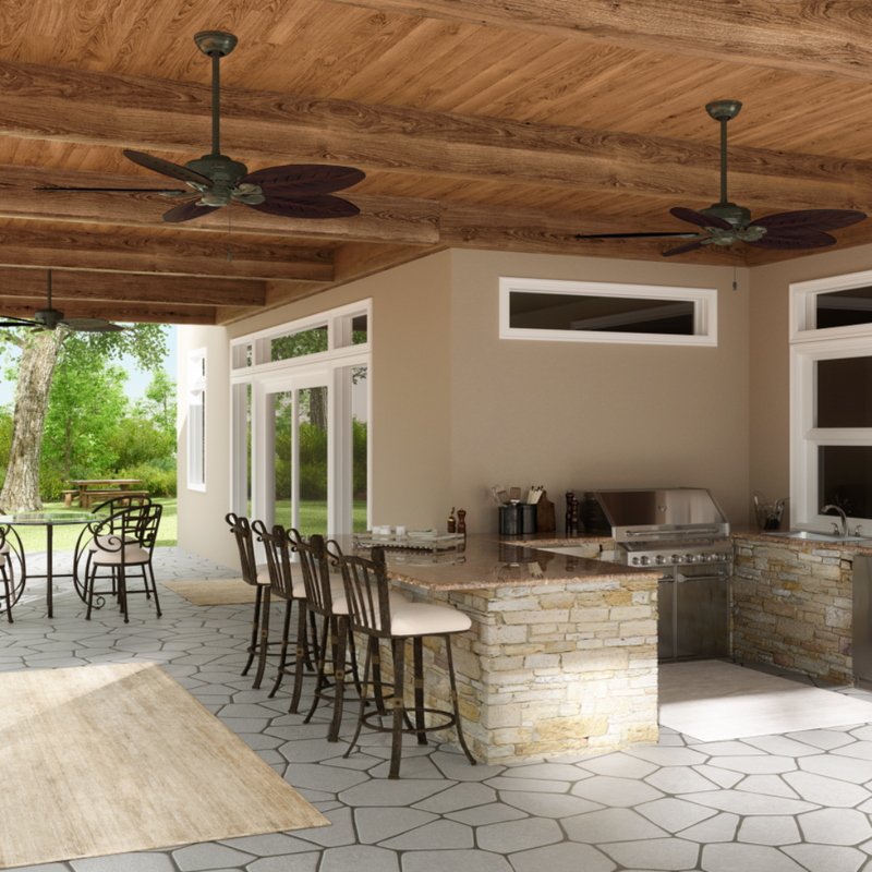 Ventilador de Techo Bayview Oro Provenzal 54" Exterior Hunter