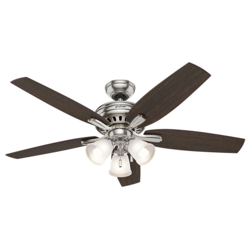 Ventilador de Techo Newsome 3 Light Niquel Cepillado 52" Interior Hunter