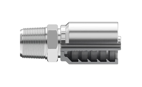 Conexion Crimpable Macho Recto NPT, en Acero, Serie B2, Continental