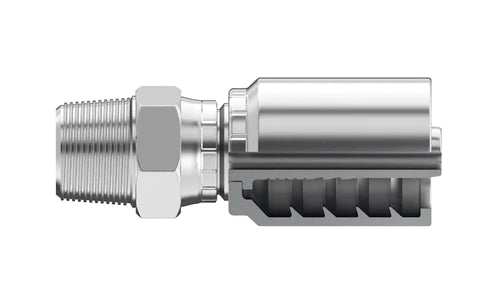 Conexion Crimpable Macho Giratorio Recto NPT, en Acero, Serie B2, Continental